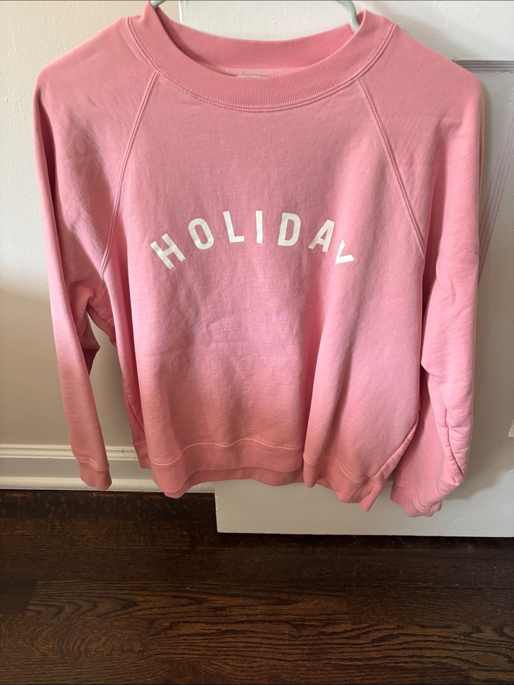 Sezane Holiday Pink Crewneck Sweatshirt Small